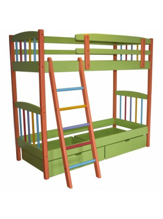 Дитяче двоярусне ліжко-трансформер Райдужне