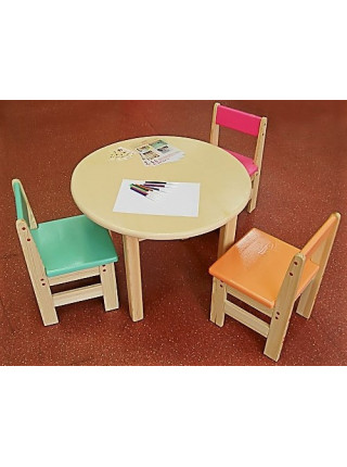 Столик дитячий круглий з сосни