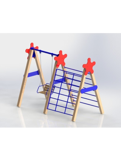 Дитяча гойдалка з лазалкою