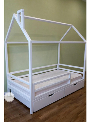 Ліжечко будиночок біле 160х80 см