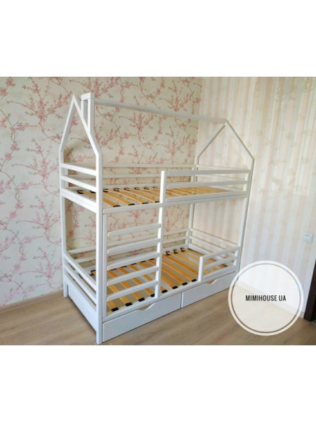 Ліжечко будиночок двоярусне 160 х 80 см