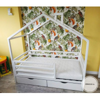 Ліжко будиночок біле 160х80 см