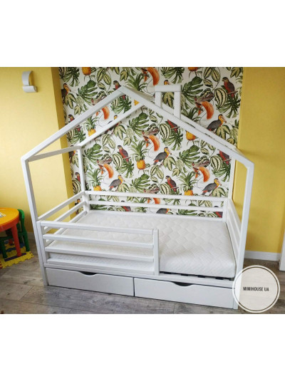 Ліжко будиночок біле 160х80 см