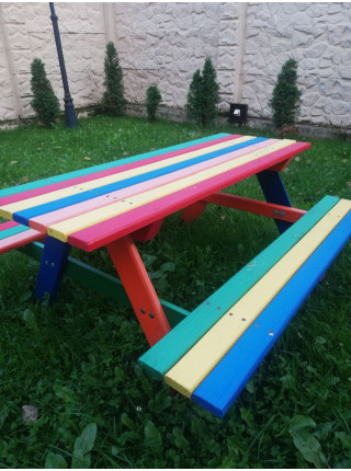 Майданчик дитячий Пісочниця 120 см + стіл з лавками Майданчик дитячий Пісочниця 120 см + стіл з лавками