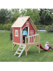 Детский деревянный домик Фантазия с горкой