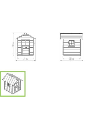 Дитячий дерев'яний будиночок Флігель Дитячий дерев'яний будиночок Флігель
