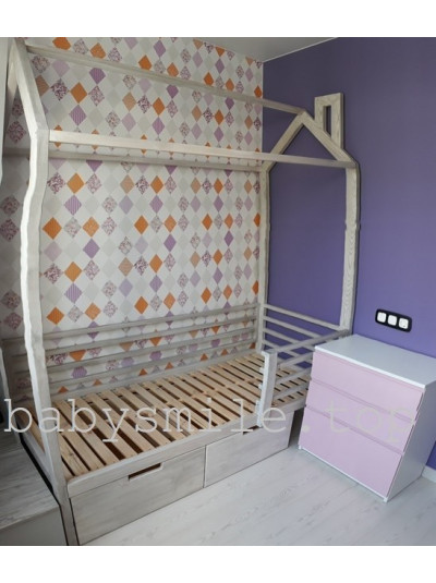 Ліжко будиночок 190 * 80 см Моє бажання Ясен