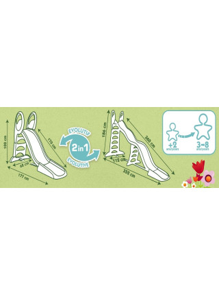 Горка детская двойная разборная с водным эффектом