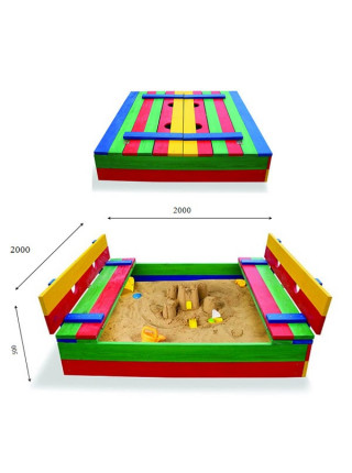 Пісочниця дерев'яна СБ-30 2х2м