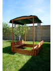 Пісочниця 145х145 см з дерева з дахом Пс-4