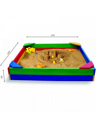 Дитяча пісочниця дерев'яна кольорова 145 см