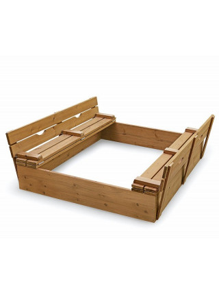 Пісочниця дерев'яна з кришкою тонована два метра