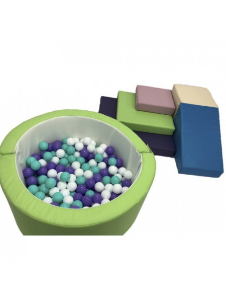 Гірка з м'якими модулями + сухий басейн Гірка з м'якими модулями + сухий басейн